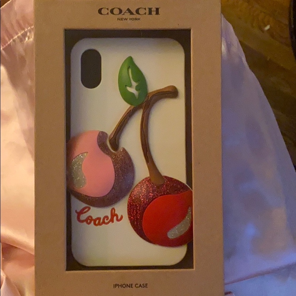 Red & Pink Cherry Coach IPhone X Case